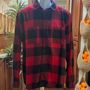 Divided H&M Plaid Shirt Men’s L | 90s Flannel Red Black Grunge Top Lumberjack